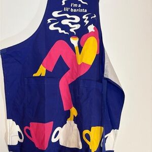 Blue Q retro apron with “I’m a lil’ barista” text